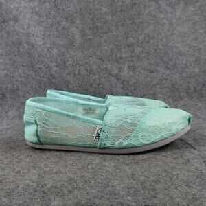 Toms Shoes Womens 7 Flats Slip On Loafer Lace Up Casual Alpargata Lifestyle Blue